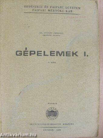 Gépelemek I.