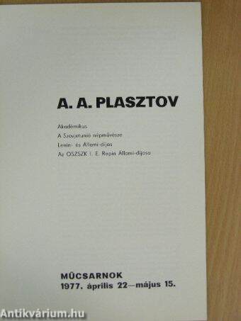 A. A. Plasztov kiállítása