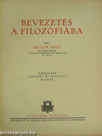 Bevezetés a filozófiába