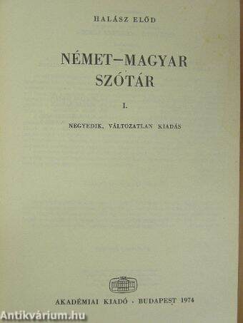 Német-magyar szótár I-II.