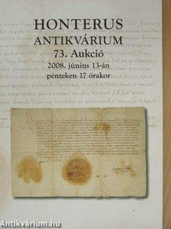 Honterus Antikvárium 73. Aukció