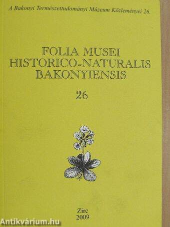 Folia Musei Historico-Naturalis Bakonyiensis 26.