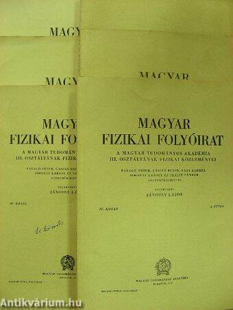 Magyar Fizikai Folyóirat IV. kötet 1-6. füzet