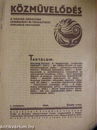Közművelődés 1924/5.