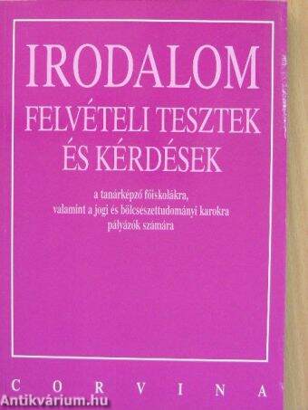 Irodalom felvételi tesztek és kérdések