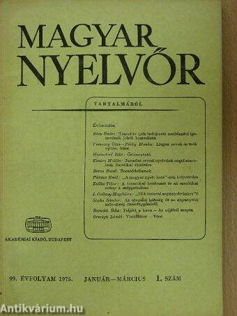 Magyar Nyelvőr 1975. január-december