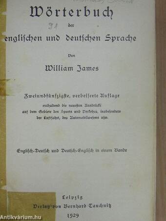Wörterbuch der englischen und deutschen Sprache (gótbetűs)