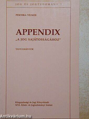 Appendix "A jog sajátosságához"
