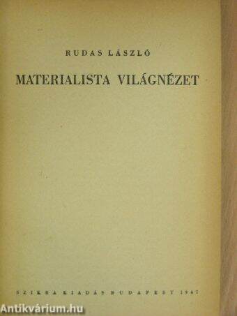 Materialista világnézet I.