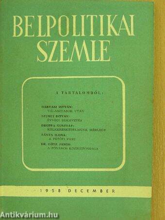 Belpolitikai szemle 1958. december