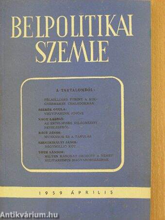 Belpolitikai szemle 1959. április