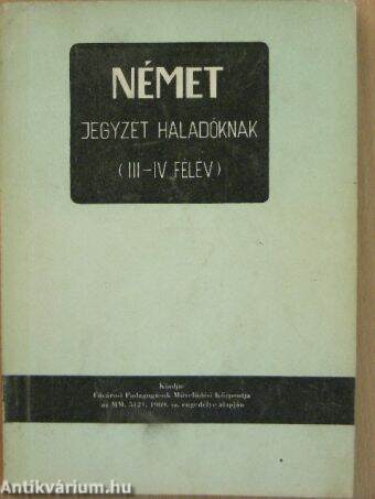 Német jegyzet haladóknak (III.-IV. félév)