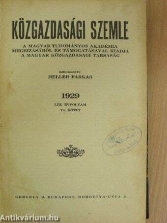 Közgazdasági Szemle 1929. 