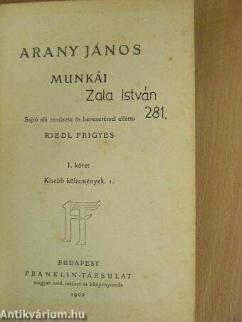 Arany János munkái I.