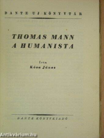 Thomas Mann a humanista