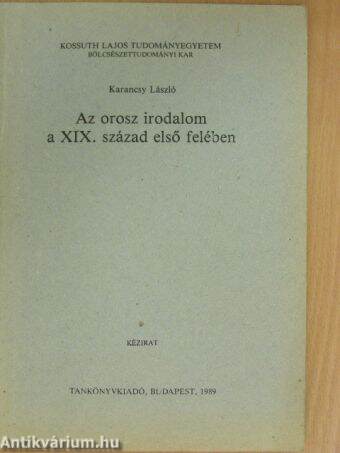 Az orosz irodalom a XIX. század első felében