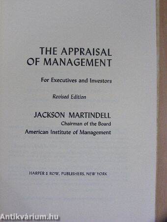 The Appraisal of Management