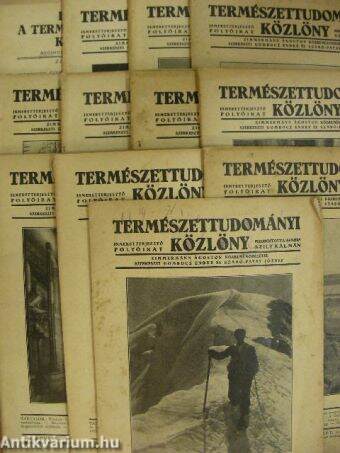 Természettudományi Közlöny 1940. (nem teljes évfolyam)/Pótfüzet a Természettudományi Közlönyhöz 1940. (nem teljes évfolyam)