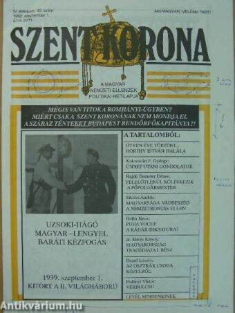 Szent Korona 1992. szeptember 1. - Szerkesztőségi korrektúra példány