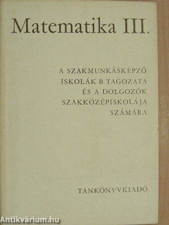 Matematika III.