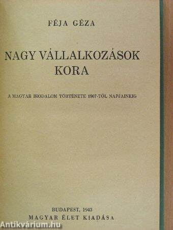 Nagy vállalkozások kora