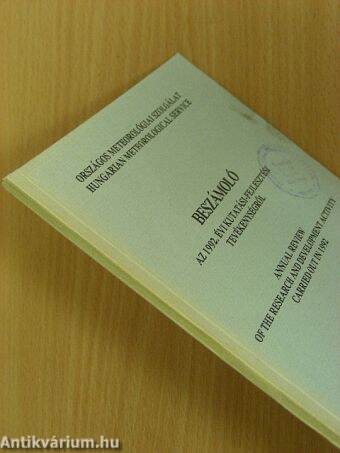 Beszámoló az 1992. évi kutatási-fejlesztési tevékenységről