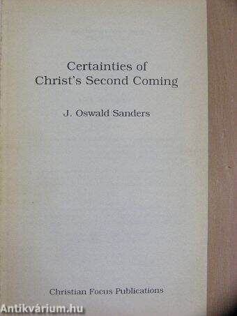 Certainties of Christ's Second Coming