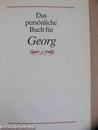 Das persönliche Buch für Georg