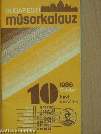 Budapesti Műsorkalauz 1986. október