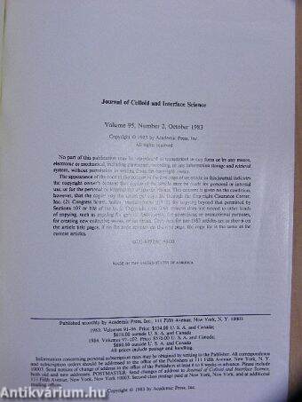 Journal of Colloid and Interface Science, October 1983