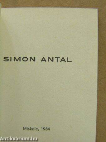 Simon Antal (minikönyv) (számozott) - Plakettel