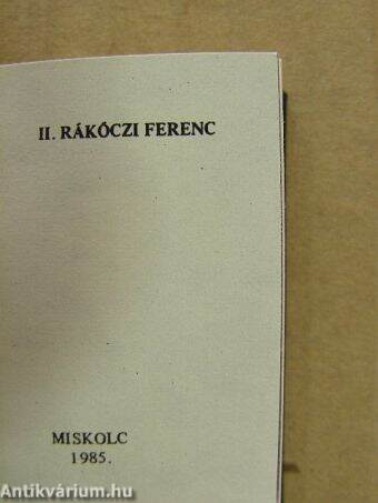 II. Rákóczi Ferenc (minikönyv) (számozott)