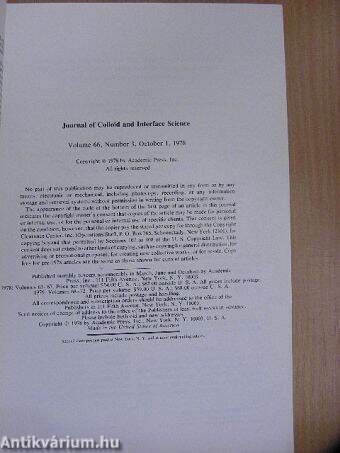 Journal of Colloid and Interface Science, October 1, 1978