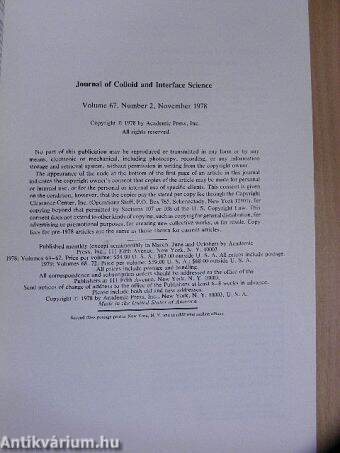 Journal of Colloid and Interface Science, November 1978