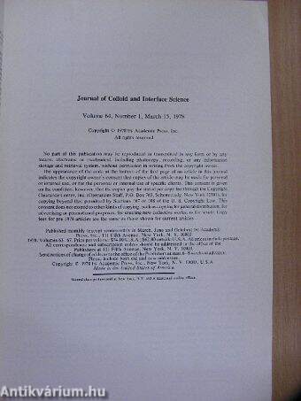 Journal of Colloid and Interface Science, March 15, 1978