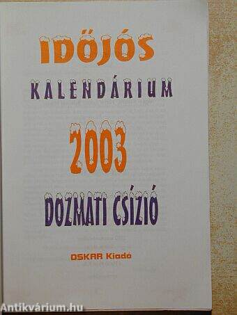 Időjós kalendárium 2003