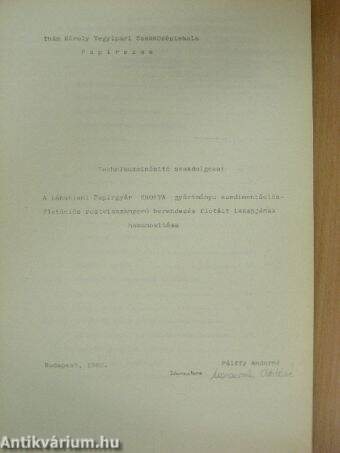 A Lábatlani Papírgyár KROFTA gyártmányú szedimentációs-flotációs rostvisszanyerő berendezés flotált iszapjának hasznosítása