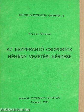 Az eszperantó csoportok néhány vezetési kérdése