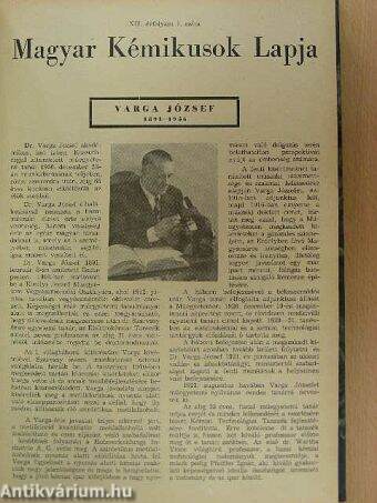 Magyar Kémikusok Lapja 1957. január-december