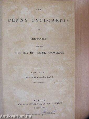 The Penny Cyclopaedia of the Society for the Diffusion of Useful Knowledge III. (töredék)