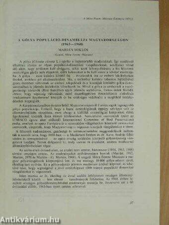 A gólya populáció-dinamikája Magyarországon (1963-1968)