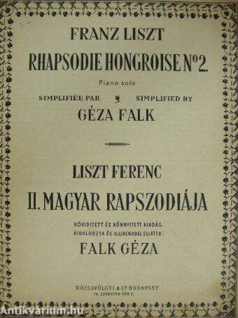 Rhapsodie Hongroise No 2.