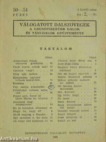 Válogatott dalszövegek 50-51.