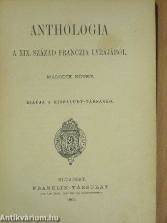 Anthologia a XIX. század franczia lyrájából 2.