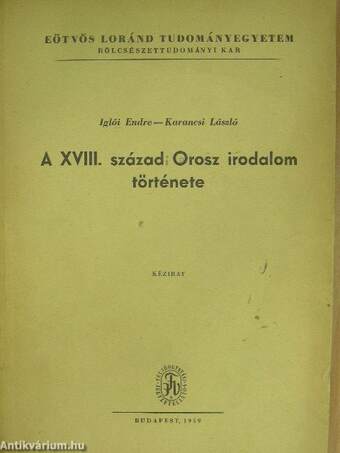 A XVIII. századi orosz irodalom története