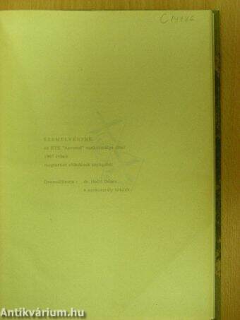 Szemelvények az ETE "Aerosol" szakosztálya által 1967 évben megtartott előadások anyagából