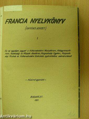 Francia nyelvkönyv I.