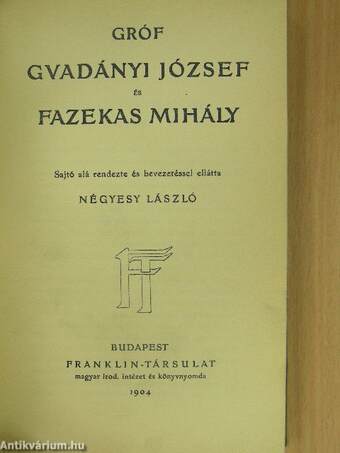 Gróf Gvadányi József és Fazekas Mihály