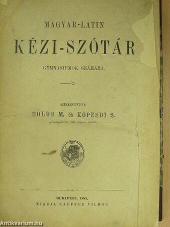 Magyar-latin kézi-szótár