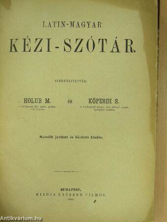 Latin-magyar kézi-szótár